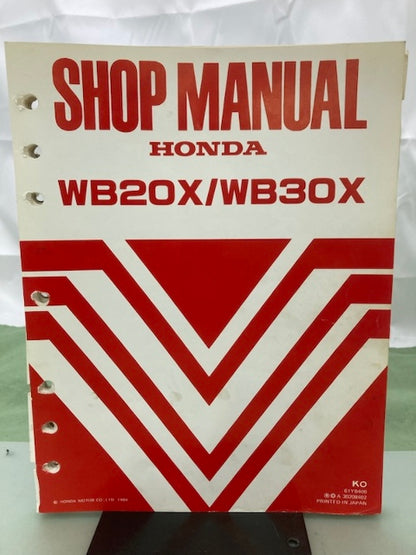 Honda 61YB400 WB20X WB30X Water Pump Shop Manual 1984 Genuine
