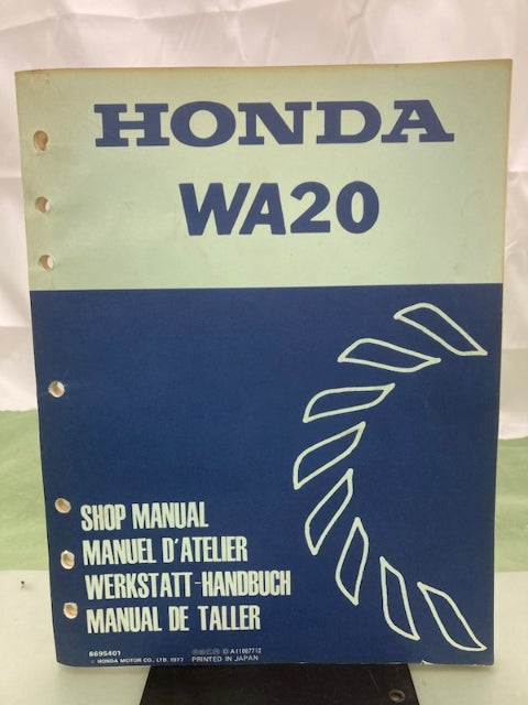 Honda 6695401 WA20 Water Pump Shop Manual 1977 Genuine