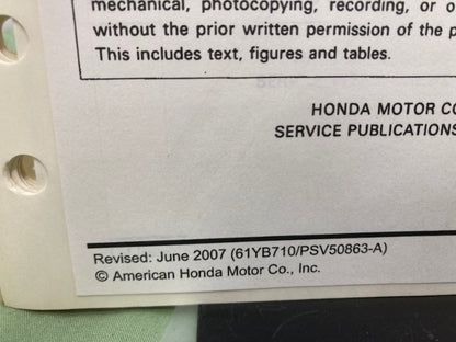 Honda 61YB700 WH15X WH20X Water Pump Shop Manual '85 Revised '07 w/ Supp Genuine