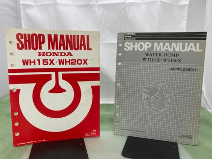 Honda 61YB700 WH15X WH20X Water Pump Shop Manual '85 Revised '07 w/ Supp Genuine