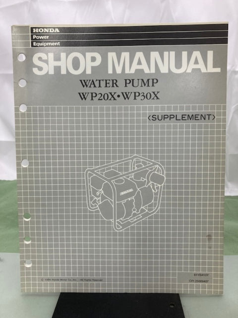 Honda 61YB410Y WP20X WP30X Shop Manual Supplement 1994 Genuine