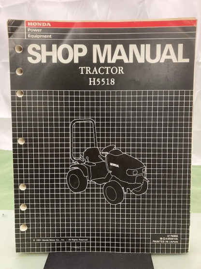 Honda 6176900 H5518 Tractor Shop Manual 1991 Genuine