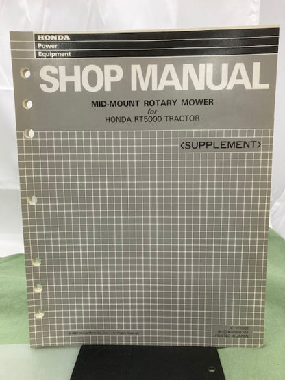 Honda 6175200 RT5000 Tractor Shop Manual 1987 w/ Supplements 6175200Z/Y Genuine