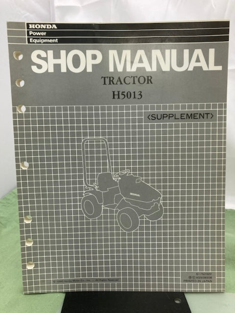 Honda 6175200 RT5000 Tractor Shop Manual 1987 w/ Supplements 6175200Z/Y Genuine