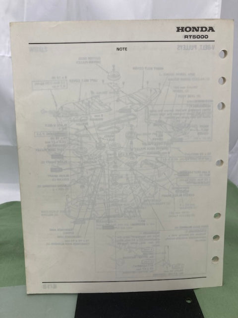 Honda 6175200 RT5000 Tractor Shop Manual 1987 w/ Supplements 6175200Z/Y Genuine