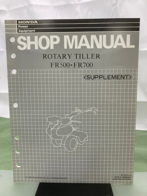 Honda 6172311Z FR500 FR700 Rotary Tiller Shop Manual Supplement 1990 Genuine