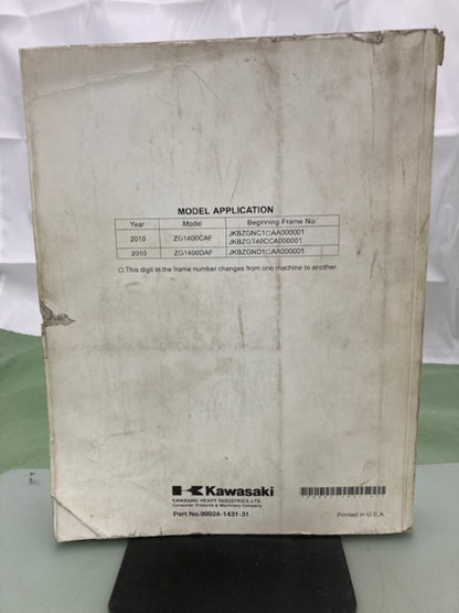 Kawasaki 99924-1431-31 1400GTR Concours 14 ABS Service Manual 2009 Genuine