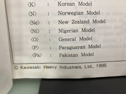 Kawasaki 99926-1026-01 Service Specification Handbook '94, '95 Model Genuine