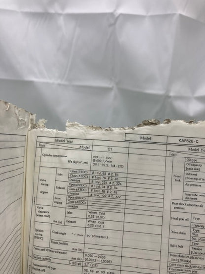 Kawasaki 99926-1026-01 Service Specification Handbook '94, '95 Model Genuine