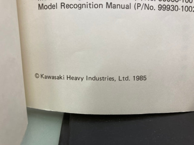Kawasaki 99930-1003-01 Model Recognition Manual '82-'85 Model Genuine