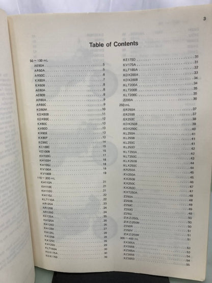 Kawasaki 99930-1003-01 Model Recognition Manual '82-'85 Model Genuine