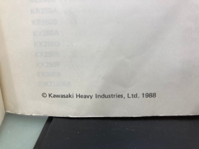 Kawasaki 99930-1004-01 Model Recognition Manual '86-'88 Model Genuine