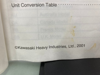 Kawasaki 99926-1032-01 ATV & UTV Service Specifications Handbook '98-'00 Genuine