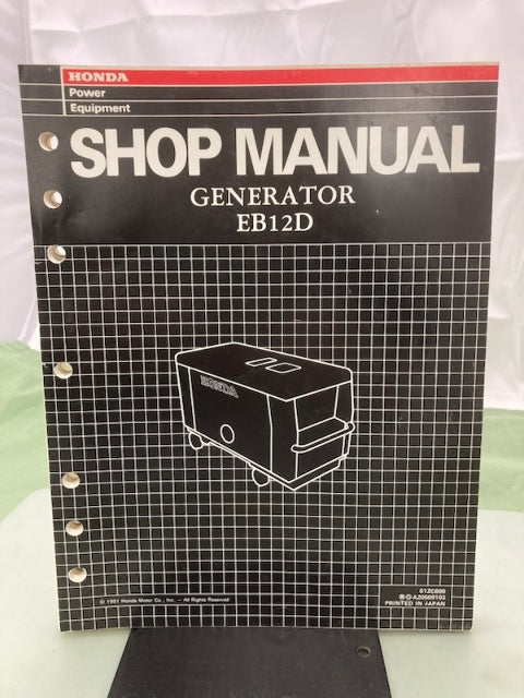 Honda 61ZC600 EB12D Generator Shop Manual '91 w/ Supplement 61ZC600Z '93 Genuine