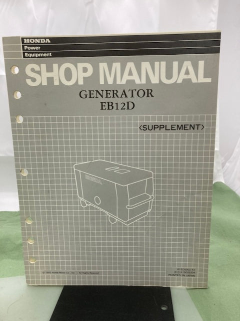 Honda 61ZC600 EB12D Generator Shop Manual '91 w/ Supplement 61ZC600Z '93 Genuine