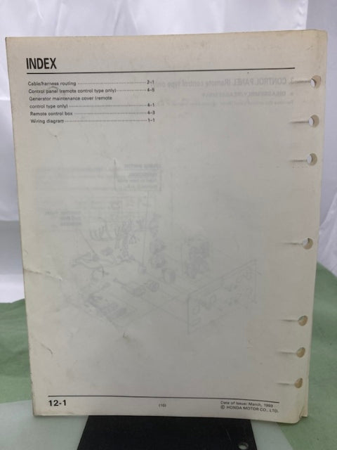 Honda 61ZC600 EB12D Generator Shop Manual '91 w/ Supplement 61ZC600Z '93 Genuine