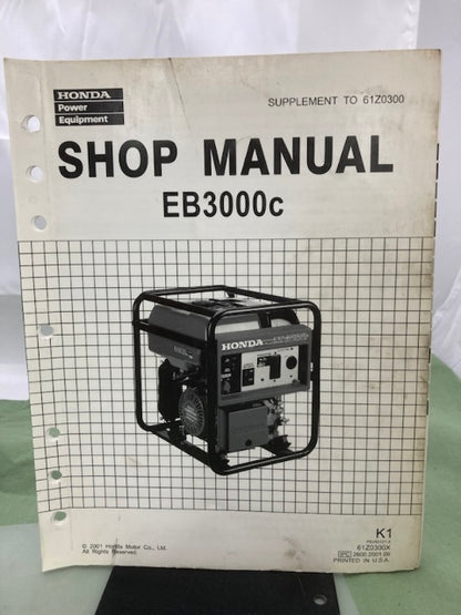 Honda 61Z0300 EB3000c Generator Shop Manual '99 w/ Supplements Y/X Genuine