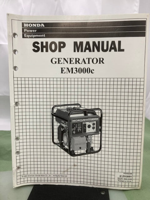 Honda 61Z0300 EB3000c Generator Shop Manual '99 w/ Supplements Y/X Genuine