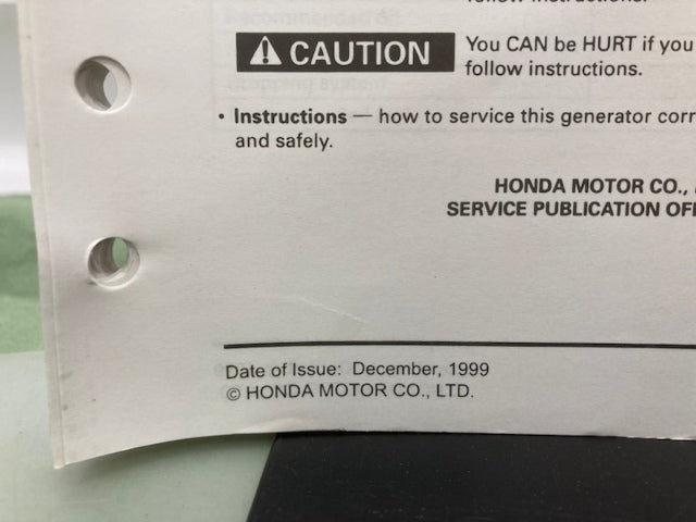 Honda 61Z0300 EB3000c Generator Shop Manual '99 w/ Supplements Y/X Genuine