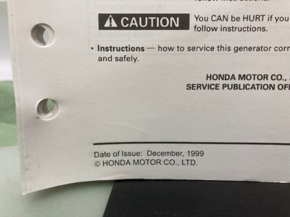 Honda 61Z0300 EB3000c Generator Shop Manual '99 w/ Supplements Y/X Genuine