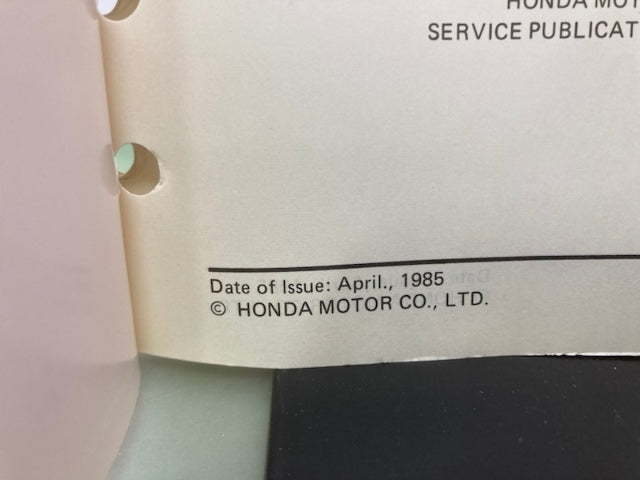 Honda 61ZB600 EX2200 Generator Shop Manual 1985 Genuine
