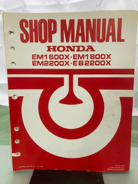 Honda 61ZB100 EM1600X EM1800X EM2200X EB2200X Generator Shop Manual 1983 Genuine
