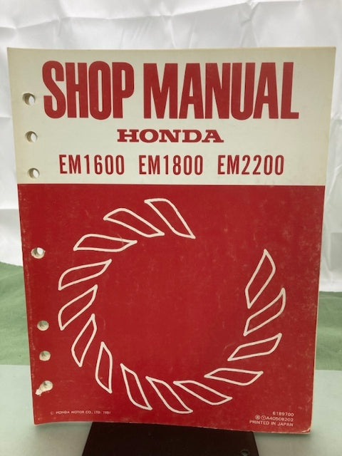 Honda 6189700 EM1600 EM1800 EM2200 Generator Shop Manual 1981 Genuine