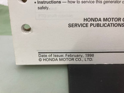 Honda 61ZT200 EN2000 EN2500 Generator Shop Manual 1998 Genuine