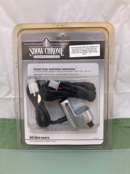 Show Chrome 17-383 Comfort Heated Grips with Chrome New Genuine