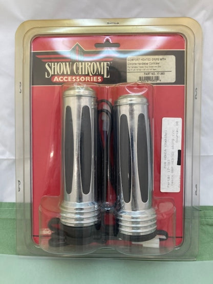 Show Chrome 17-383 Comfort Heated Grips with Chrome New Genuine