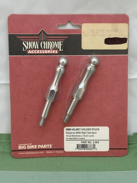 Show Chrome 2-354 Helmet Holder Studs 6MM New Genuine