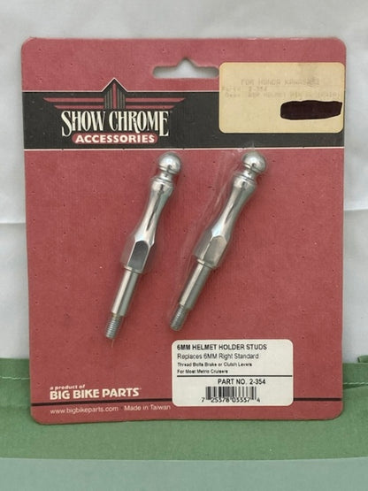 Show Chrome 2-354 Helmet Holder Studs 6MM New Genuine