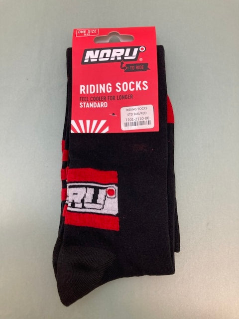 Noru 7201-2110-00 Riding Socks STD BLK/RED (9-13) New Genuine
