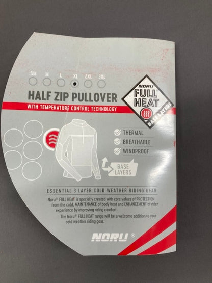 NORU 7357-2105-07 Full Heat Half Zip Black Riding Jacket Size XLG New Genuine
