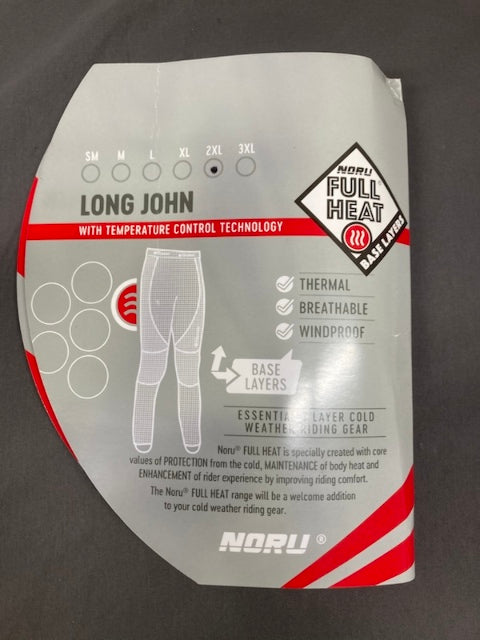 NORU 7204-2105-08 Full Heat Long John Black Size XXL New Genuine