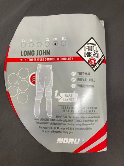 NORU 7204-2105-08 Full Heat Long John Black Size XXL New Genuine