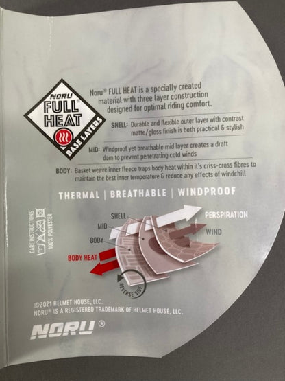 NORU 7204-2105-09 Full Heat Long John Black Size 3XL New Genuine