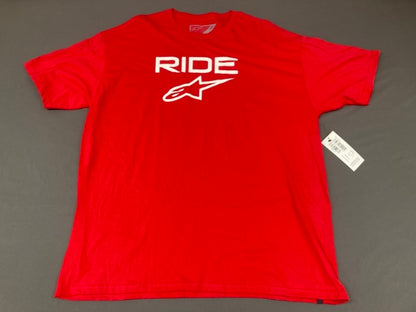 Alpinestars 3030-16888 Ride 2.0 Men's T-Shirt Red Size XXL New Genuine