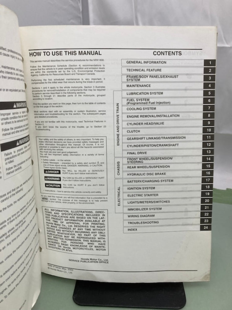 Honda 61MEC00 NRX1800 Valkyrie Rune Serv Manual '03 w/ Setup Instruction Genuine