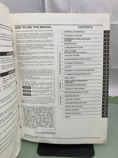 Honda 61MEC00 NRX1800 Valkyrie Rune Serv Manual '03 w/ Setup Instruction Genuine