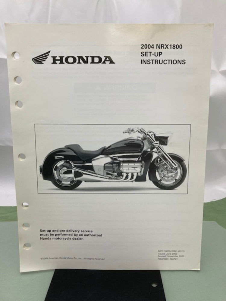 Honda 61MEC00 NRX1800 Valkyrie Rune Serv Manual '03 w/ Setup Instruction Genuine