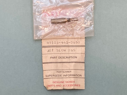 Honda 99103-441-0650 Jet, Slow, (#65) New Genuine