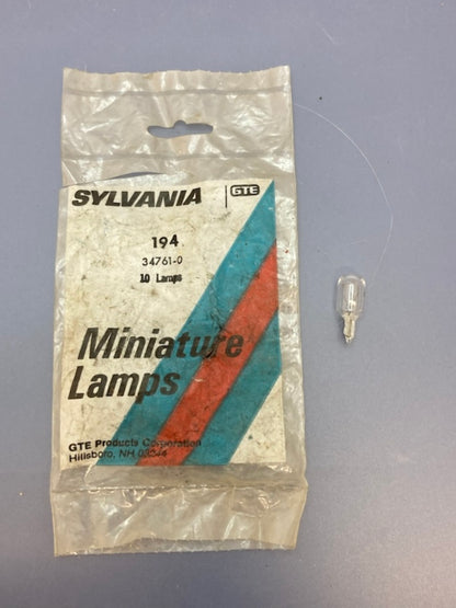 Qty 3 Sylvania 194, 34761 incandescent automotive light bulb New Genuine