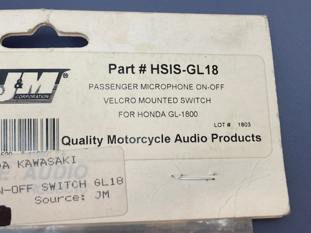J&M HSIS-GL18 legacy Passenger Microphone On-Off Switch New Genuine