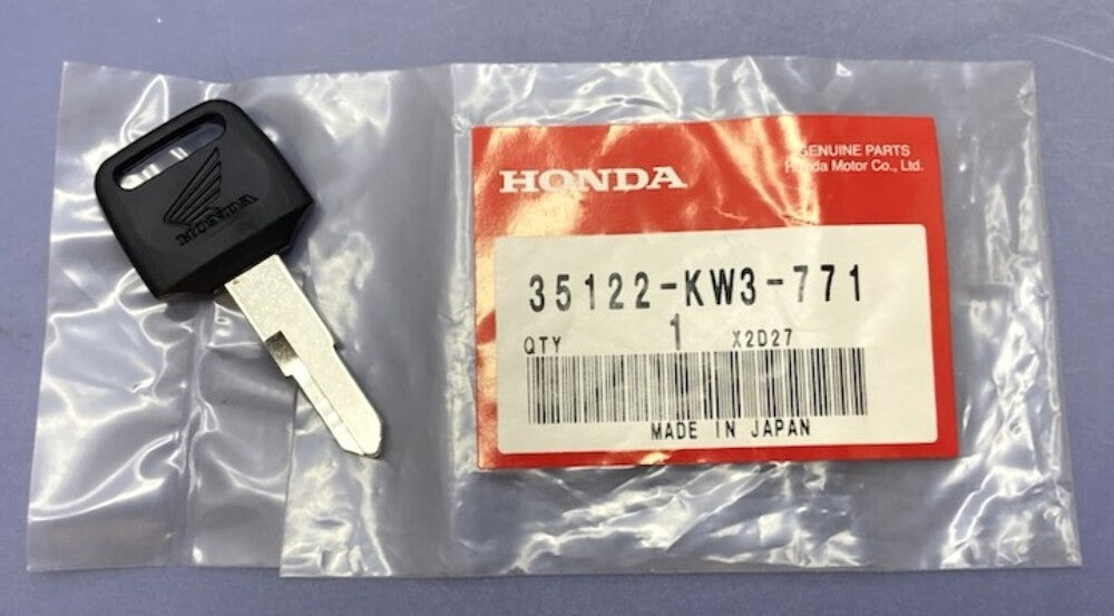 Honda 35122-KW3-771 Key, Blank, (Type2) New Genuine