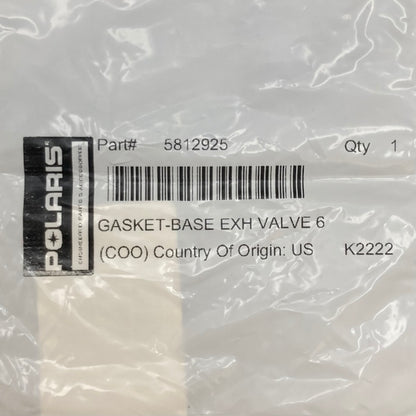 Polaris 5812925 Exhaust Valve Base Gasket New Genuine