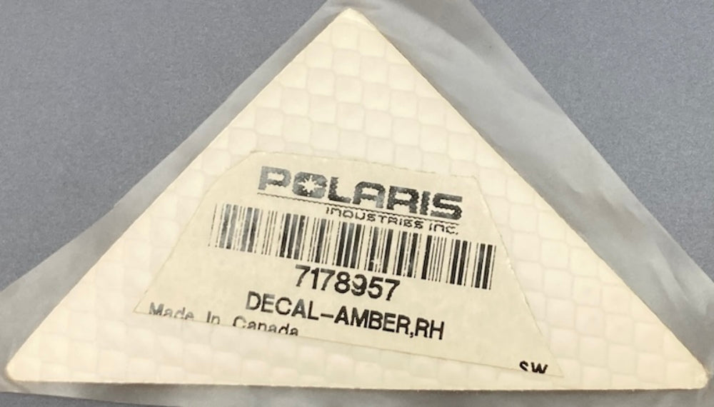 Polaris 7178957 RH Amber Reflector Decal (For Off-Road Vehicles) New Genuine