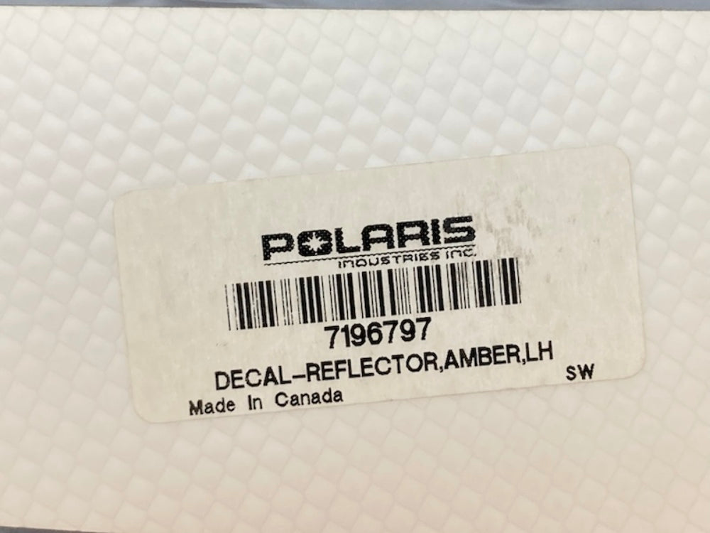 Polaris 7196797 LH Amber Reflector Decal (For Off-Road Vehicles) New Genuine