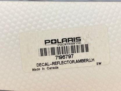 Polaris 7196797 LH Amber Reflector Decal (For Off-Road Vehicles) New Genuine