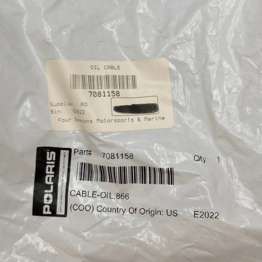 Polaris 7081158 Snowmobile Oil Cable New Genuine
